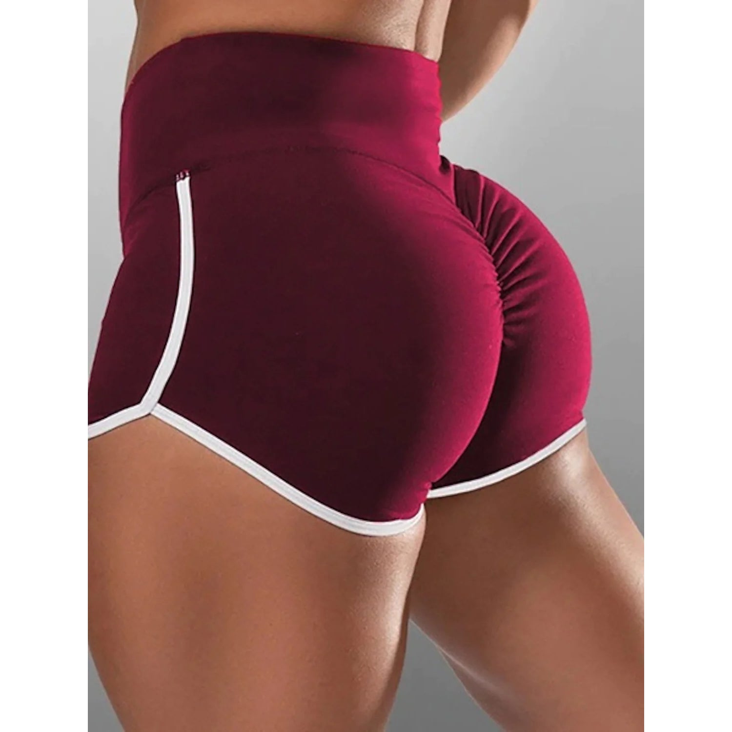 Women's High Waist Running Shorts Women's Bottoms Wine S - DailySale