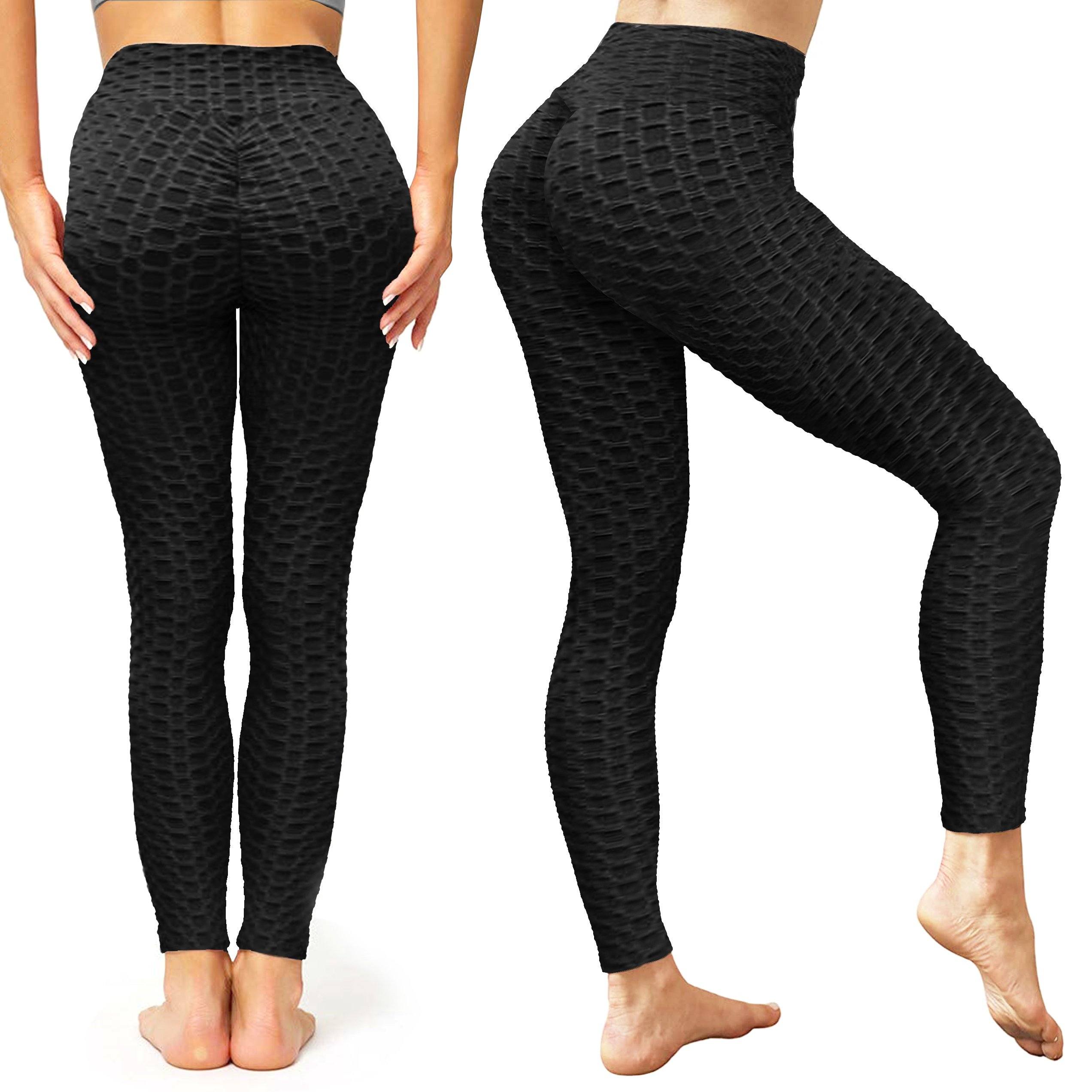 Women's High-Waist Tik-tok Booty Leggings Women's Clothing Black M - DailySale