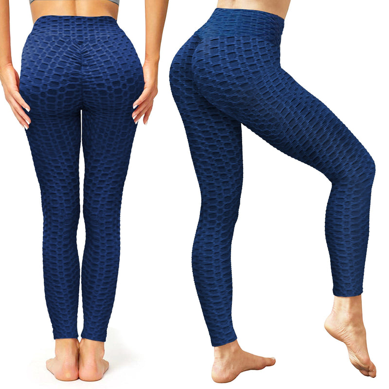 Women's High-Waist Tik-tok Booty Leggings Women's Clothing Blue M - DailySale
