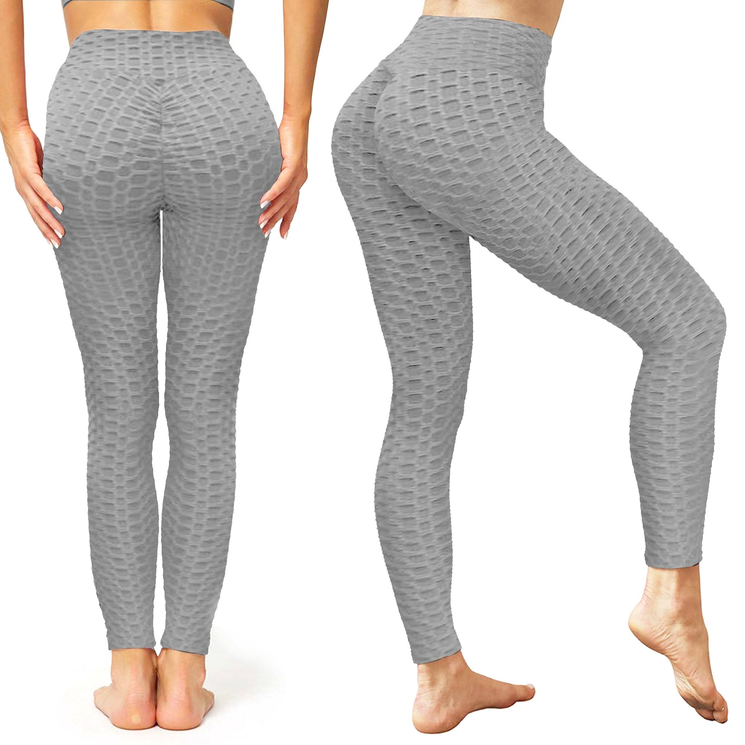 Women's High-Waist Tik-tok Booty Leggings Women's Clothing Gray M - DailySale