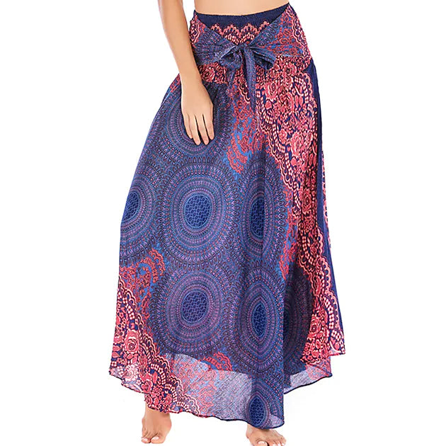 Women's High Waist Yoga Skirt Gypsy Dress Women's Dresses Blue - DailySale
