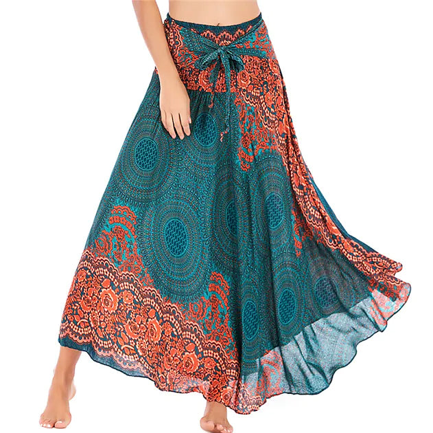 Women's High Waist Yoga Skirt Gypsy Dress Women's Dresses Green - DailySale