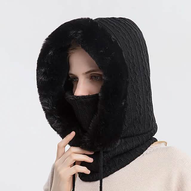 Women's Hiking Hat Winter Outdoor Thermal Warm Windproof Breathable Hat Women's Shoes & Accessories Black - DailySale