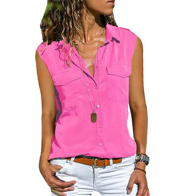Women's Hiking Vest Sleeveless Top Women's Tops Pink S - DailySale
