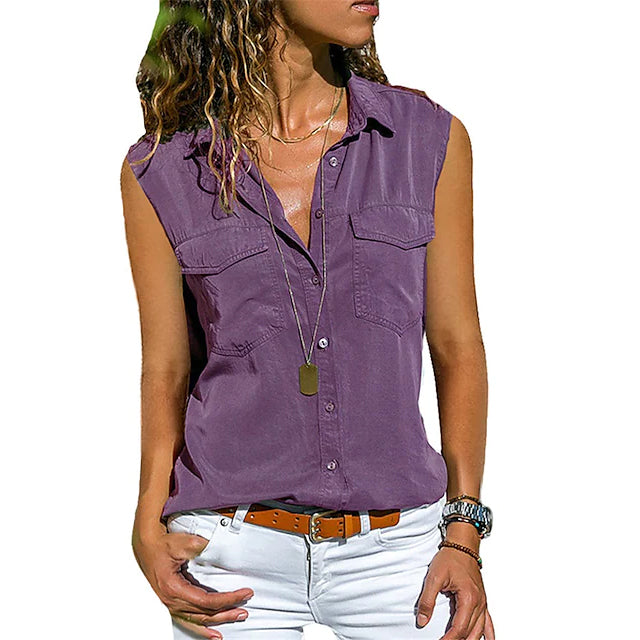 Women's Hiking Vest Sleeveless Top Women's Tops Purple S - DailySale