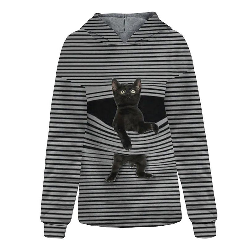 Women's Hoodie Pullover Cat Graphic Casual Daily Basic Hoodies Sweatshirts Women's Tops - DailySale
