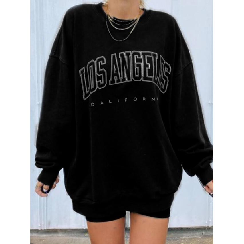 Women's Hoodie Sweatshirt Graphic Text Los Angeles Women's Tops - DailySale