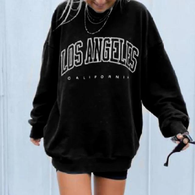 Women's Hoodie Sweatshirt Graphic Text Los Angeles Women's Tops - DailySale