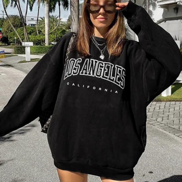 Women's Hoodie Sweatshirt Graphic Text Los Angeles Women's Tops - DailySale