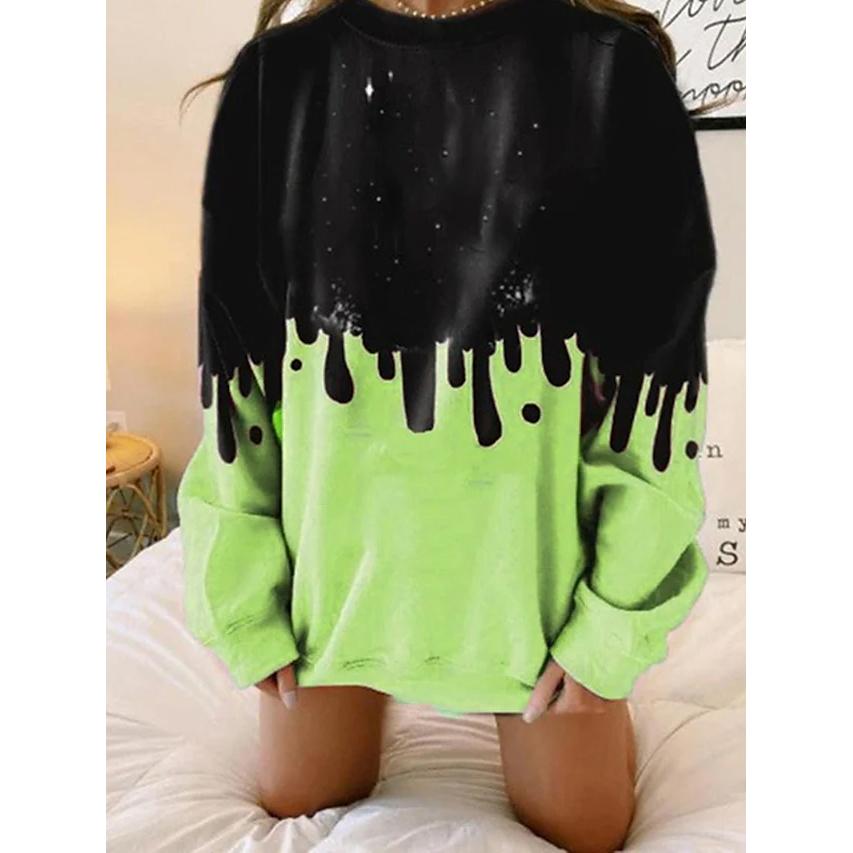 Women's Hoodie Sweatshirt Tie Dye Women's Tops Green S - DailySale