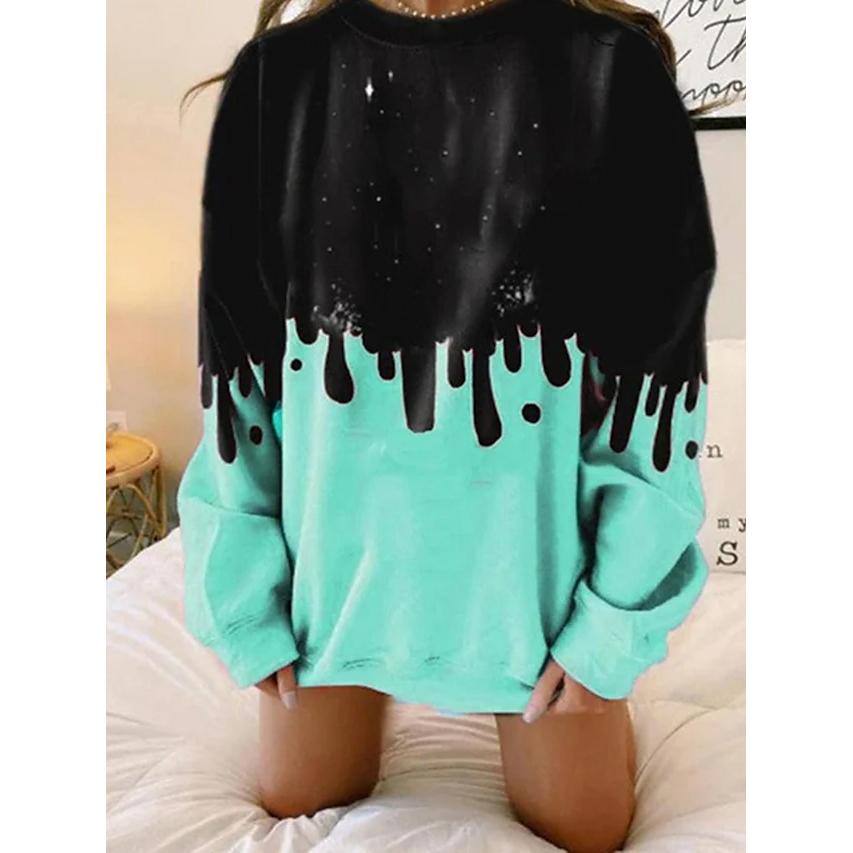 Women's Hoodie Sweatshirt Tie Dye Women's Tops Light Green S - DailySale