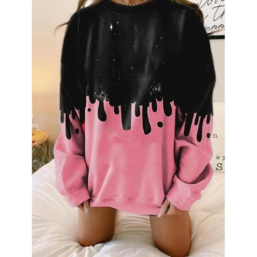 Women's Hoodie Sweatshirt Tie Dye Women's Tops Pink S - DailySale