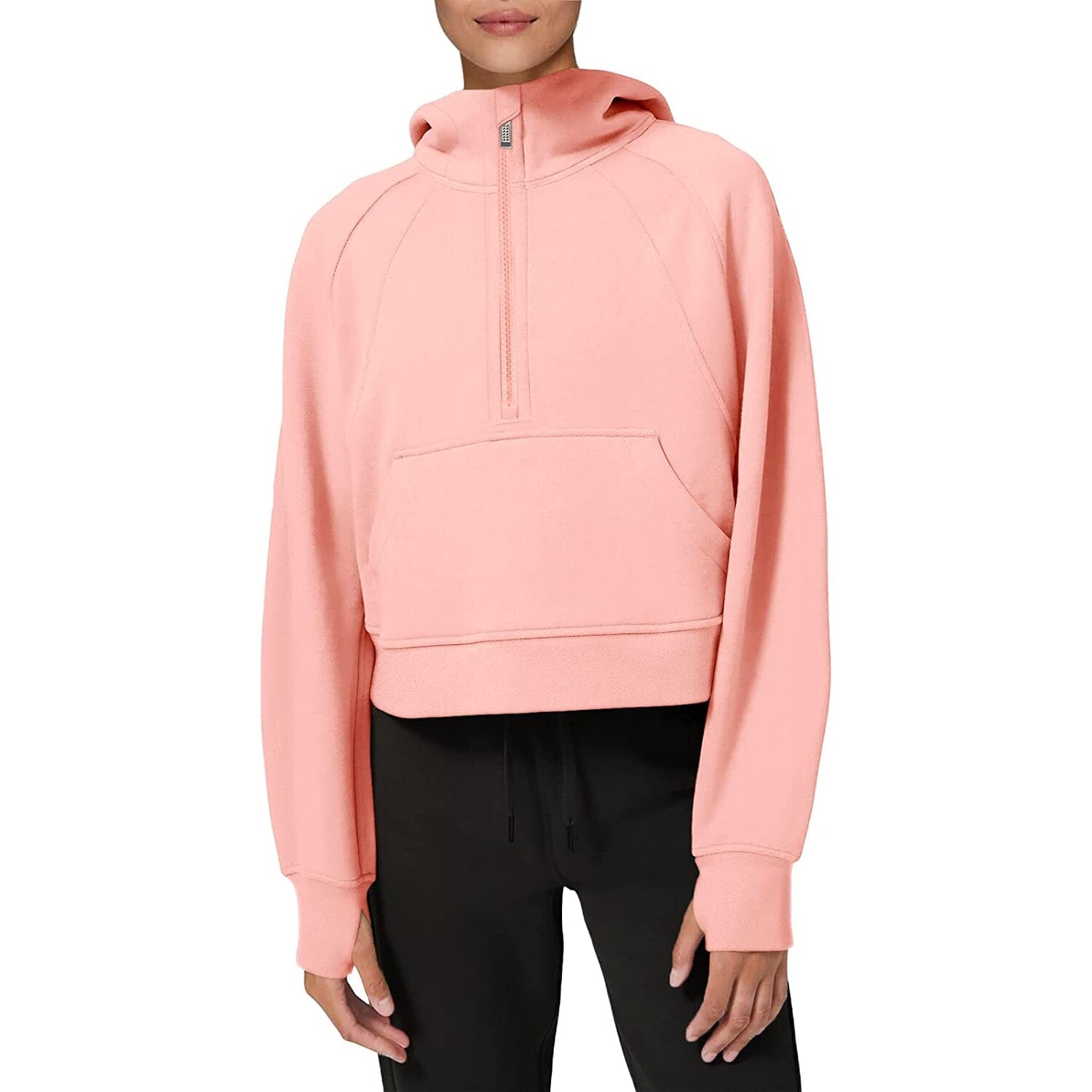 Women's Hoodies Fleece Lined Collar Pullover Women's Tops Pink S - DailySale