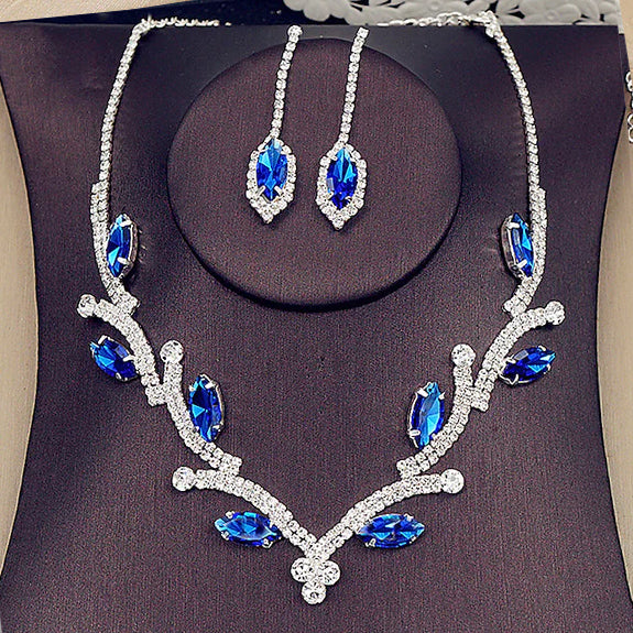 Women's Hoop Earrings and Necklace Necklaces Blue - DailySale