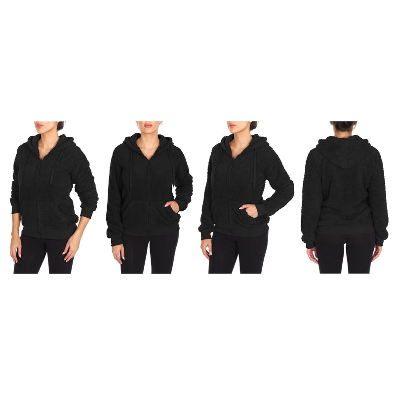 Women's Inner and Outer Sherpa Hoodie Sweatshirt Jacket Women's Clothing - DailySale