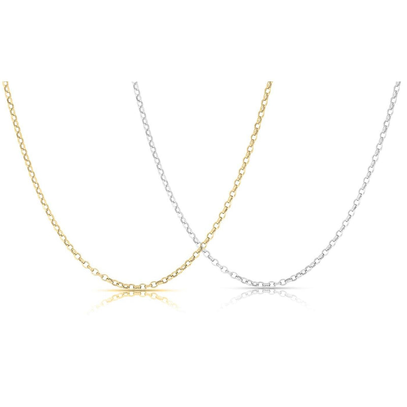 Women's Italian Rolo Link Chain in Solid Sterling Silver Jewelry - DailySale