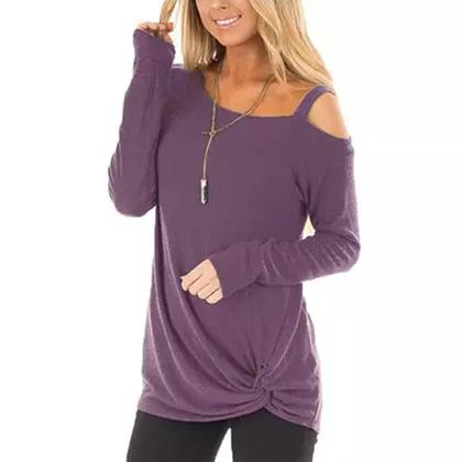 Women's Kendra Sweater by Leo Rosi Women's Clothing Purple S - DailySale