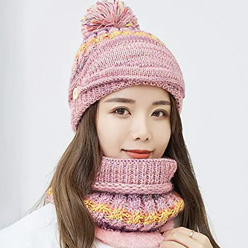 Women's Knitted Hat Scarf Mask Set Women's Shoes & Accessories - DailySale
