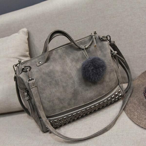 Women's Leather Casual Handbag Bags & Travel Gray - DailySale