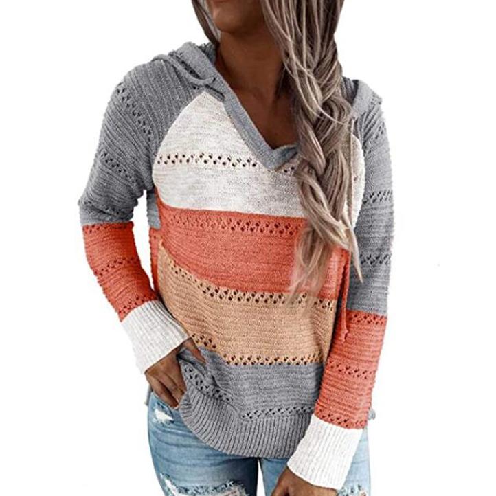 Women's Lightweight and Breathable Knit Hoodie Women's Clothing Gray S - DailySale