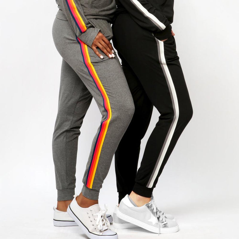 Women's Lightweight Elastic Sweat Pants Varsity Joggers with Drawstring Tie Women's Loungewear - DailySale