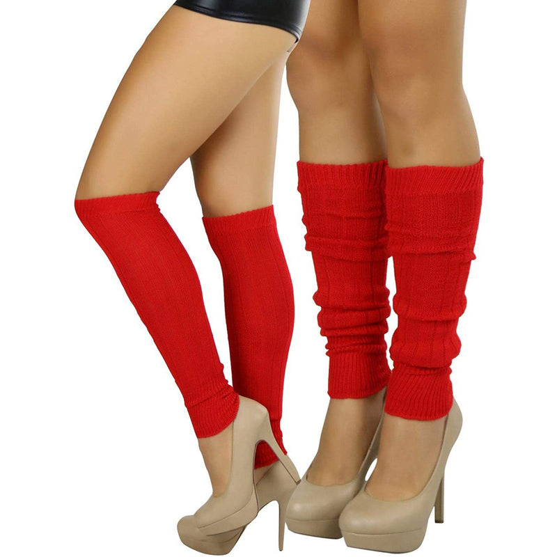 Women's Long Over The Knee Leg Warmers Bright Thigh High Women's Clothing Red - DailySale
