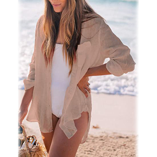 Women's Long Sleeve Beach Shirt Blouse Women's Tops - DailySale