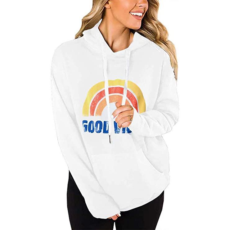 Women's Long Sleeve Casual Graphic Tee Hoodies Women's Tops White S - DailySale