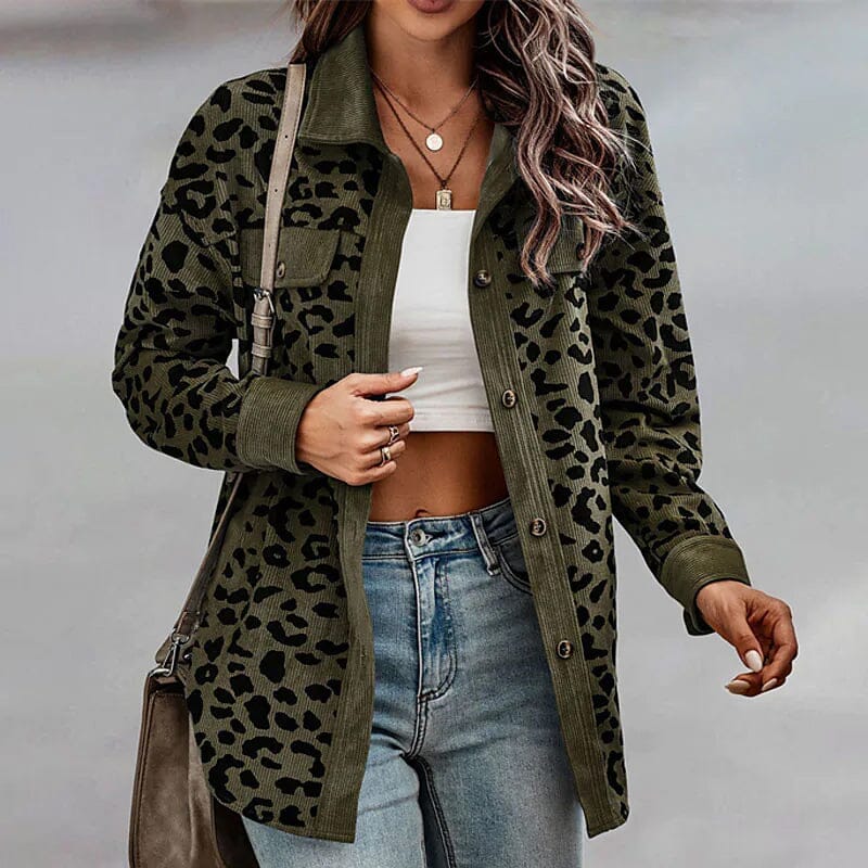 Women's Long Sleeve Casual Jacket Women's Outerwear Army Green S - DailySale