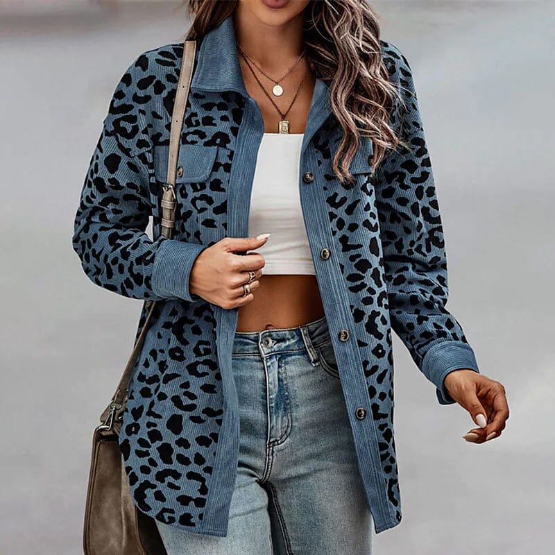 Women's Long Sleeve Casual Jacket Women's Outerwear Blue S - DailySale