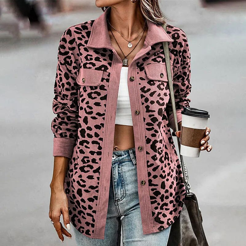 Women's Long Sleeve Casual Jacket Women's Outerwear Pink S - DailySale