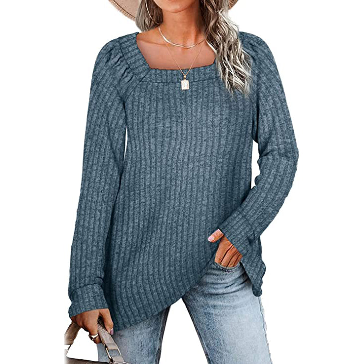 Women's Long Sleeve V Neck Sweater Tops Women's Tops Blue S - DailySale