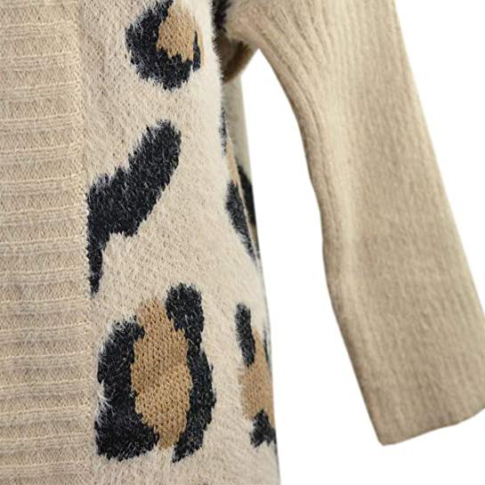 Women's Long Sleeves Leopard Print Knitting Cardigan Women's Outerwear - DailySale