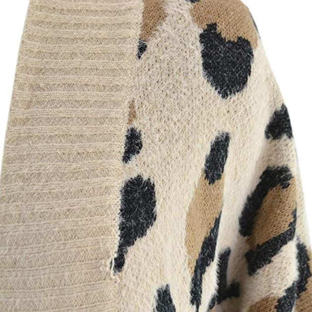 Women's Long Sleeves Leopard Print Knitting Cardigan Women's Outerwear - DailySale