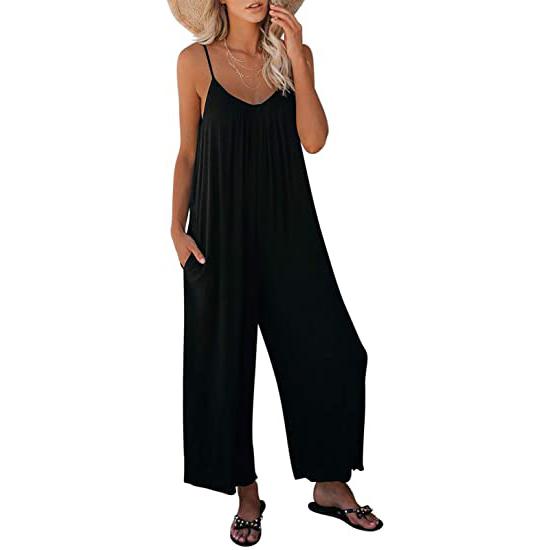 Women's Loose Sleeveless Jumpsuits Women's Clothing Black S - DailySale