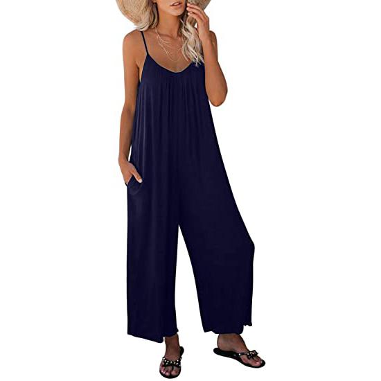Women's Loose Sleeveless Jumpsuits Women's Clothing Blue S - DailySale
