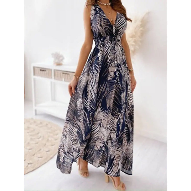 Women's Maxi Sleeveless Backless Dress Women's Dresses Blue S - DailySale