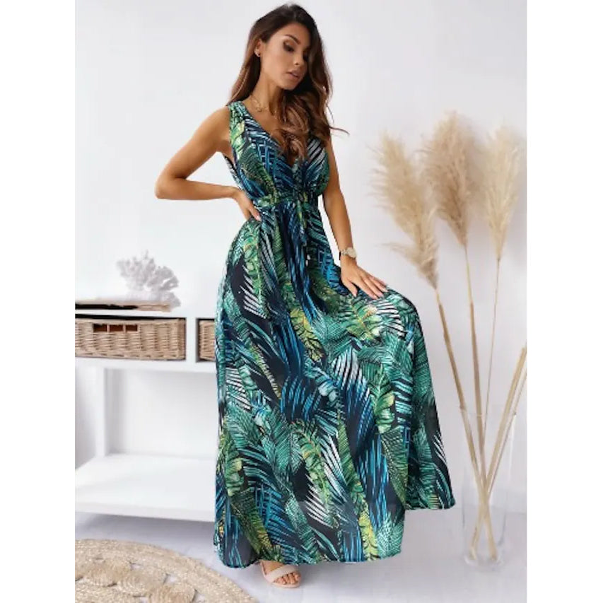 Women's Maxi Sleeveless Backless Dress Women's Dresses Green S - DailySale