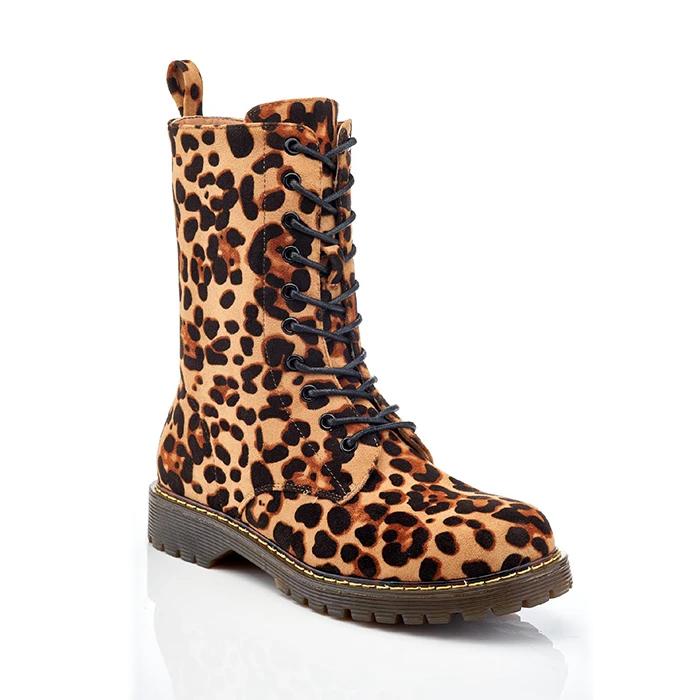 Women's Mid-Calf Classic Marten-Style Combat Boots - Assorted Styles Women's Clothing Leopard 7 - DailySale