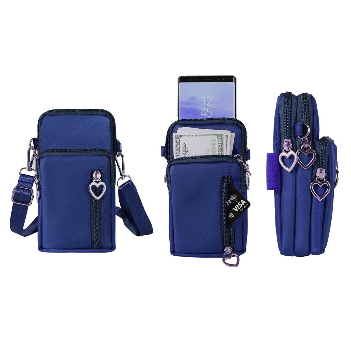 Women's Mini Cross-Body Shoulder Strap Cell Phone Wallet Pouch Bag Purse Bags & Travel Blue - DailySale