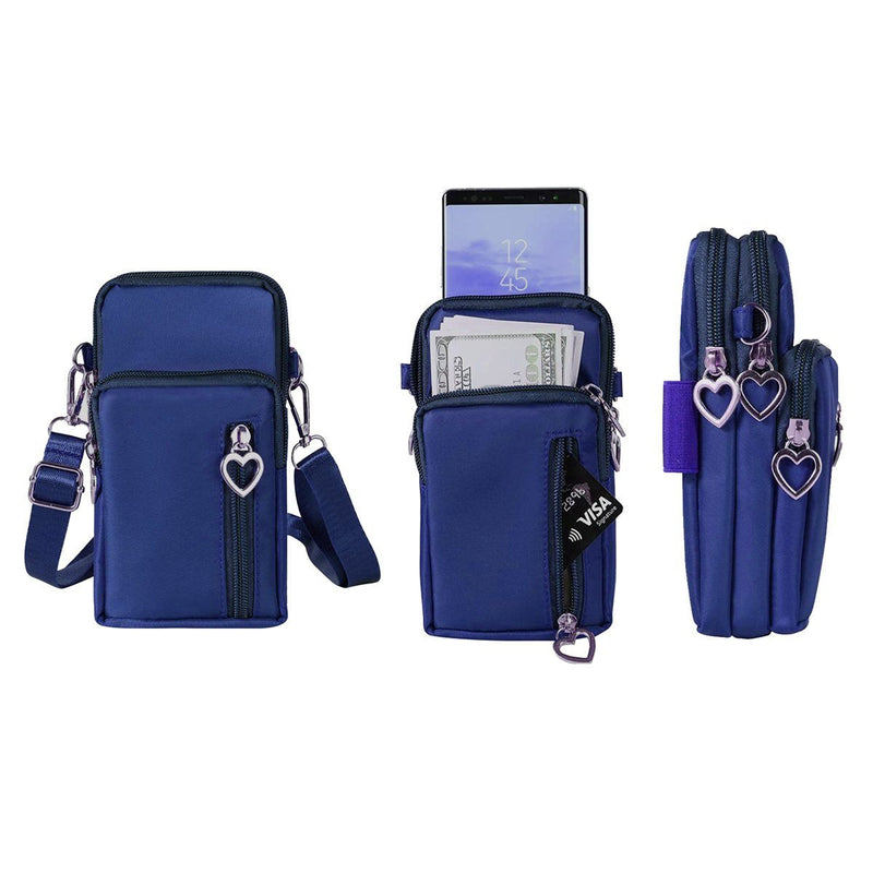 Women's Mini Cross-Body Shoulder Strap Cell Phone Wallet Pouch Bag Purse Bags & Travel Blue - DailySale