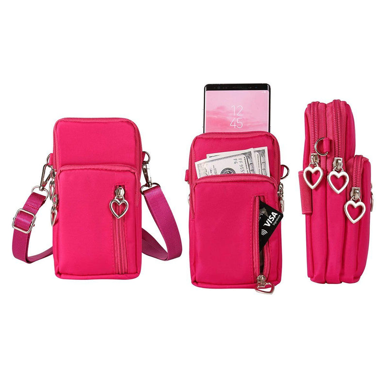 Women's Mini Cross-Body Shoulder Strap Cell Phone Wallet Pouch Bag Purse Bags & Travel Pink - DailySale