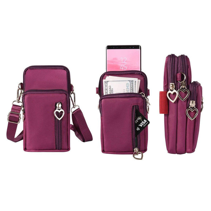 Women's Mini Cross-Body Shoulder Strap Cell Phone Wallet Pouch Bag Purse Bags & Travel Purple - DailySale