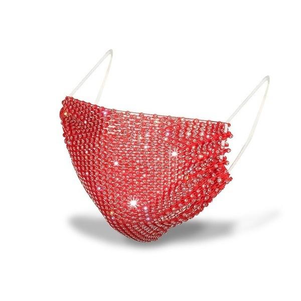 Women's Net Sun Diamond Mask Face Masks & PPE Red - DailySale