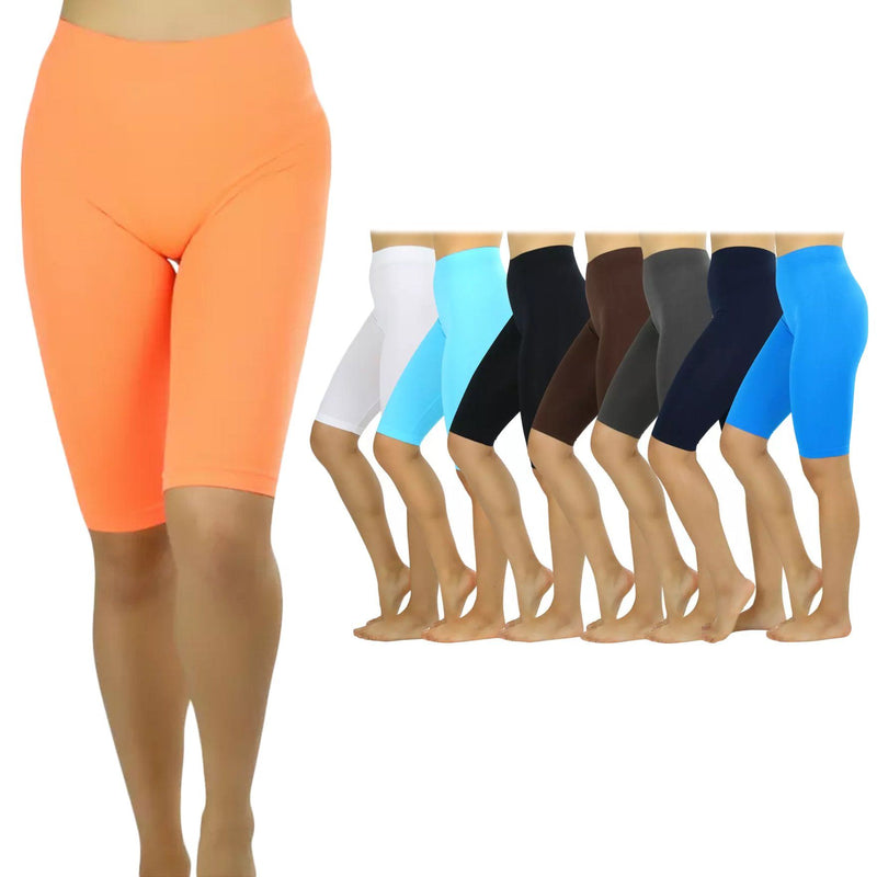 Women's Nylon Above Knee-Length Legging Shorts Women's Clothing - DailySale