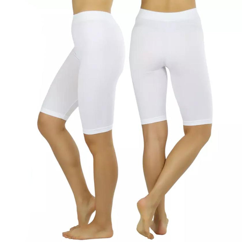 Women's Nylon Above Knee-Length Legging Shorts