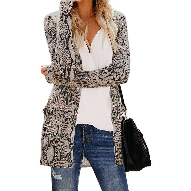 Women's  Open Front Printed Cardigans Sweaters Thin Coats Jackets Outerwear