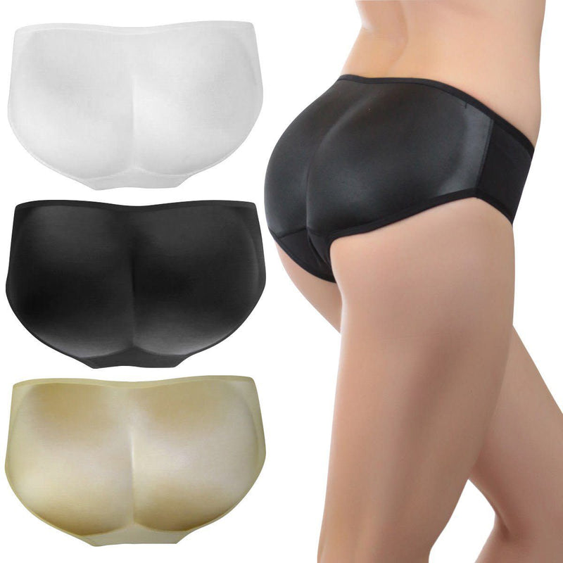 Push Up 100% Silicone Butt Pads Buttocks Enhancer Body Shaper Tummy Control  Panty Set (M, Black) at  Women's Clothing store