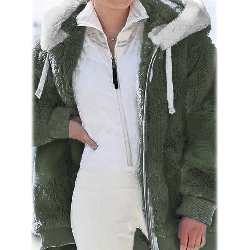 Women's Plus Size Hoodie Coat Long Sleeve Women's Outerwear Army Green S - DailySale
