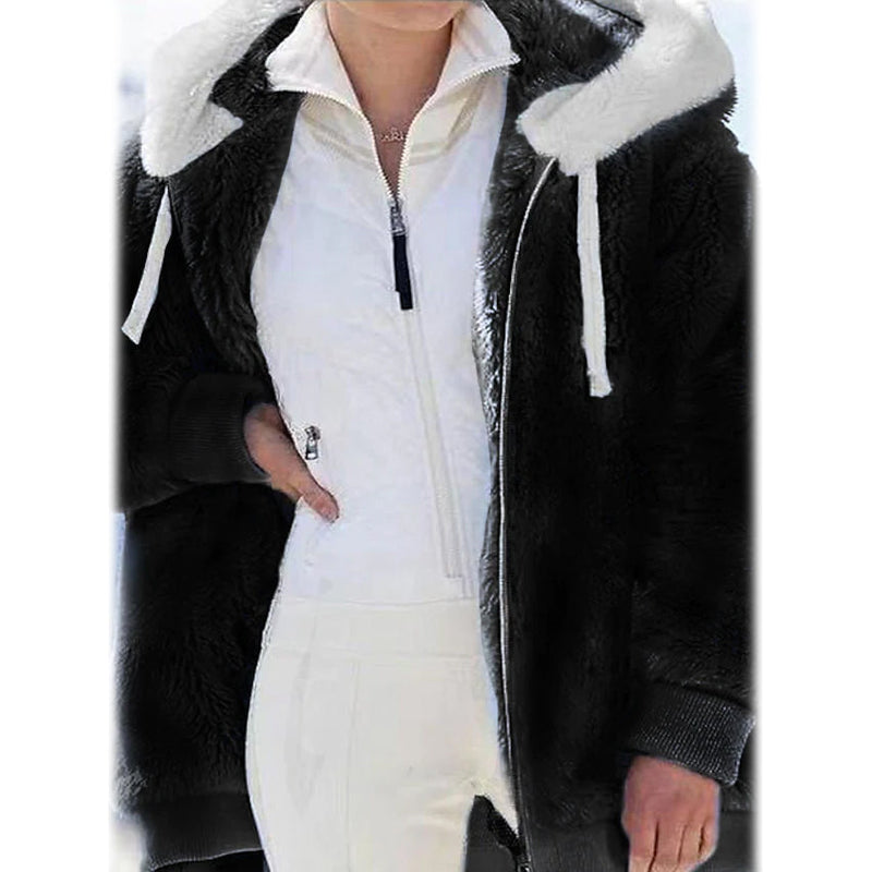 Women's Plus Size Hoodie Coat Long Sleeve Women's Outerwear Black S - DailySale